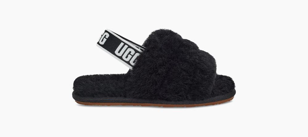 Ugg Slide Womens - Ugg Fluff Yeah Black - 847PUOLNB